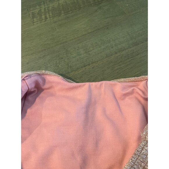 Maeve By Anthropologie Ruched Metallic Pink Strapless Top S - Picture 6 of 6